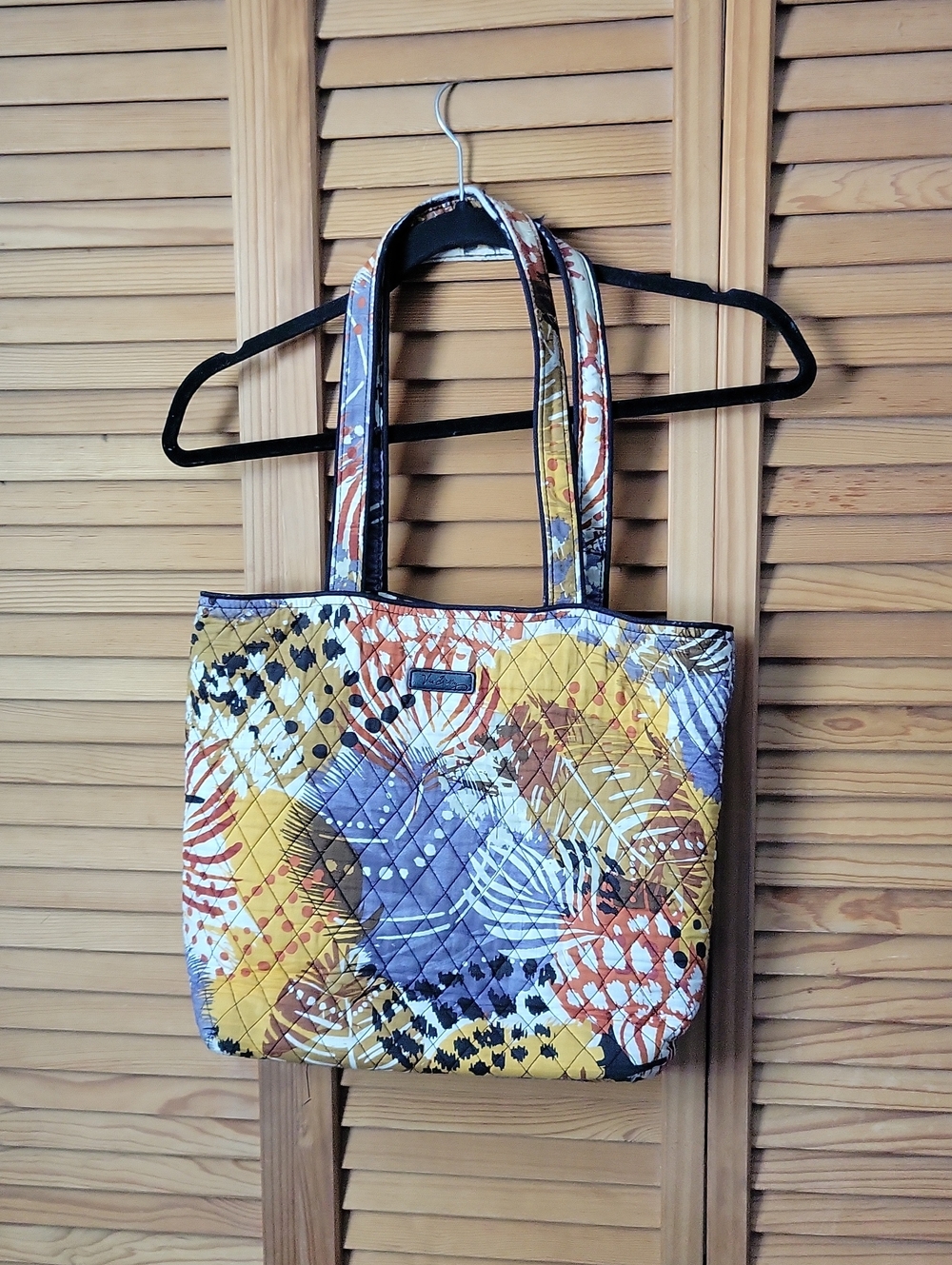 Vera Bradley Painted Feathers Retired Quilted Tote Bag Multicolor Retired 2016